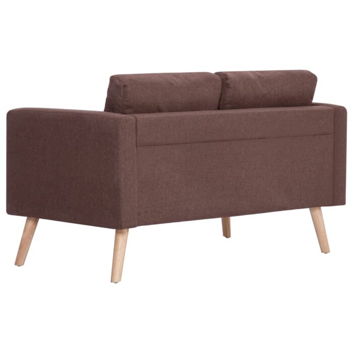 Ensemble de canapé 2 pcs tissu marron – Image 7