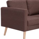 Ensemble de canapé 2 pcs tissu marron – Image 9