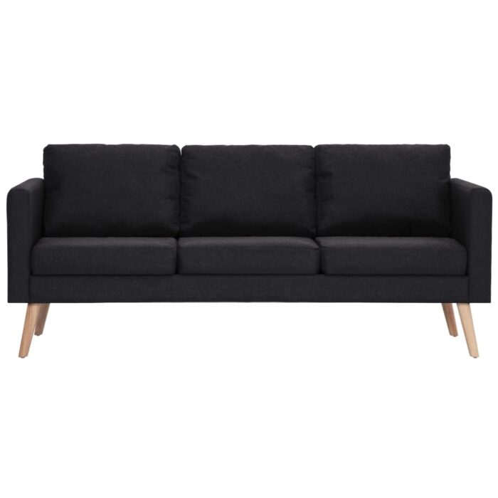 Ensemble de canapé 2 pcs tissu noir – Image 3