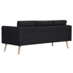 Ensemble de canapé 2 pcs tissu noir – Image 4