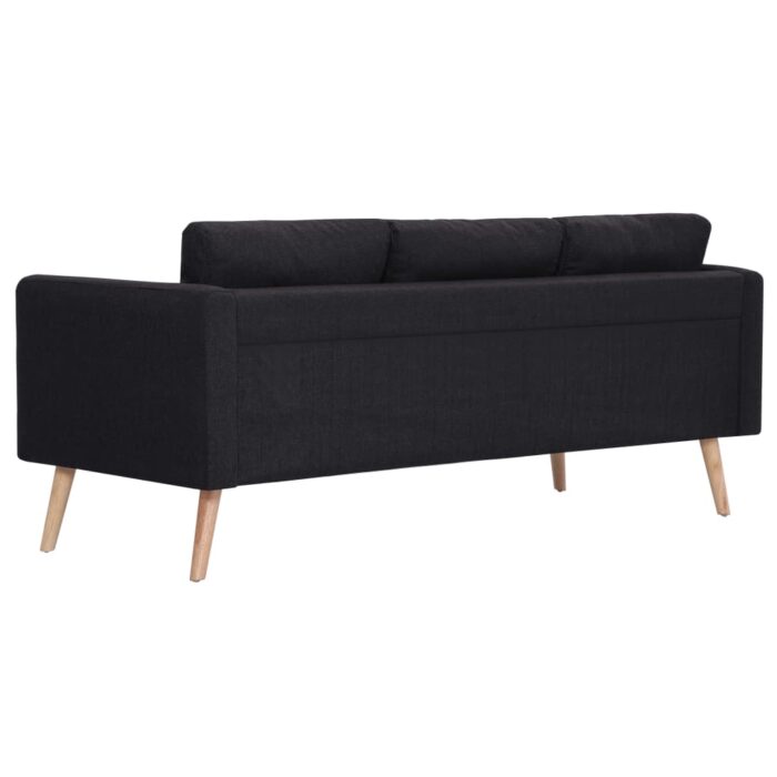 Ensemble de canapé 2 pcs tissu noir – Image 4