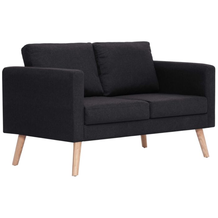 Ensemble de canapé 2 pcs tissu noir – Image 5
