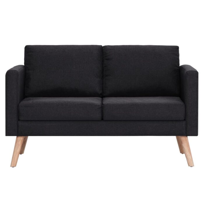Ensemble de canapé 2 pcs tissu noir – Image 6