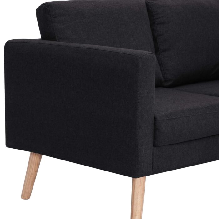 Ensemble de canapé 2 pcs tissu noir – Image 9