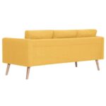 Ensemble de canapé 2 pcs tissu jaune – Image 4