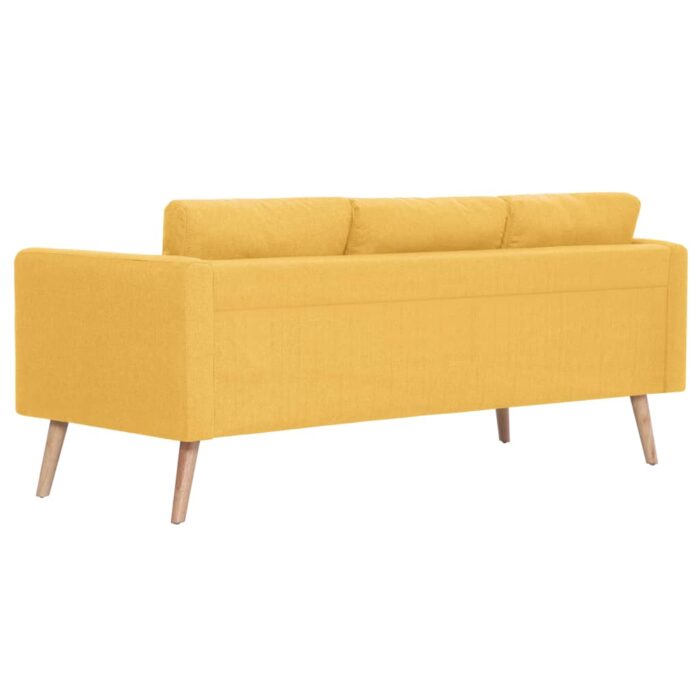 Ensemble de canapé 2 pcs tissu jaune – Image 4