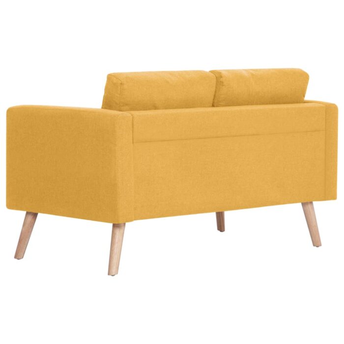 Ensemble de canapé 2 pcs tissu jaune – Image 7