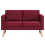 Ensemble de canapé 2 pcs Tissu Rouge bordeaux – Image 6