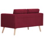 Ensemble de canapé 2 pcs Tissu Rouge bordeaux – Image 7