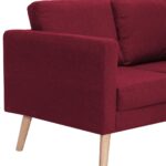 Ensemble de canapé 2 pcs Tissu Rouge bordeaux – Image 9