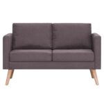 Ensemble de canapé 2 pcs tissu taupe – Image 6