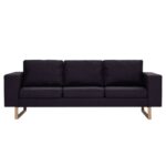 Ensemble de canapé 2 pcs tissu noir – Image 3