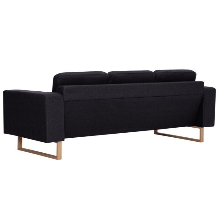 Ensemble de canapé 2 pcs tissu noir – Image 4
