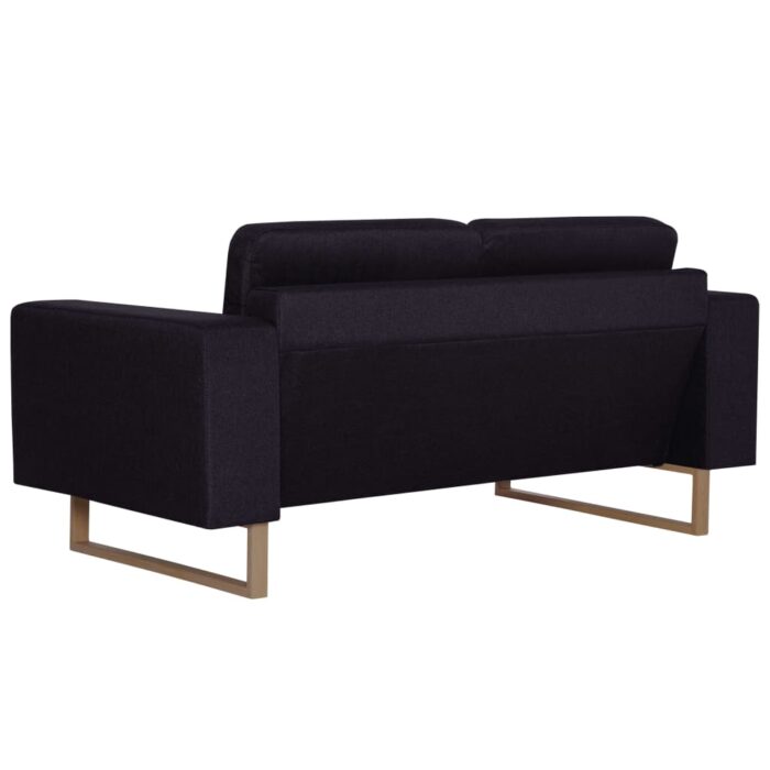 Ensemble de canapé 2 pcs tissu noir – Image 7