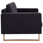 Ensemble de canapé 2 pcs tissu noir – Image 8