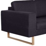 Ensemble de canapé 2 pcs tissu noir – Image 9