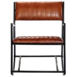 Chaise à bascule Marron Cuir véritable – Image 2