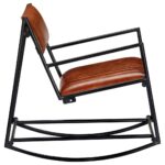 Chaise à bascule Marron Cuir véritable – Image 3