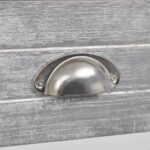 Table de chevet Gris et blanc 38x28x45 cm Bois de Paulownia – Image 4