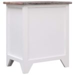Table de chevet Marron et blanc 38x28x45 cm Bois de Paulownia – Image 3