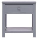 Table de chevet Gris 40x29x42 cm Bois de Paulownia – Image 2