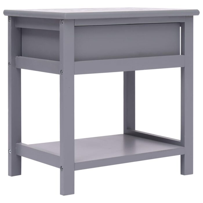 Table de chevet Gris 40x29x42 cm Bois de Paulownia – Image 3