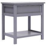 Tables de chevet 2 pcs Gris 40x29x42 cm Bois de Paulownia – Image 4