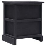 2 pcs Tables de chevet Noir 38x28x45 cm Bois de Paulownia – Image 4