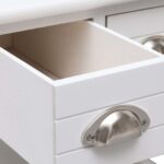 Table d'appoint Blanc 40x40x40 cm Bois de Paulownia – Image 6