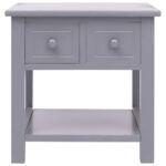 Table d'appoint Gris 40x40x40 cm Bois de Paulownia – Image 4