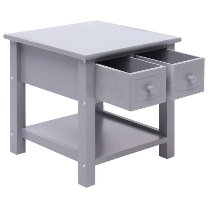 Table d'appoint Gris 40x40x40 cm Bois de Paulownia – Image 6