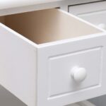 Table d'appoint Blanc 40x40x40 cm Bois de Paulownia – Image 2