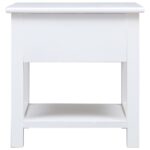 Table d'appoint Blanc 40x40x40 cm Bois de Paulownia – Image 4