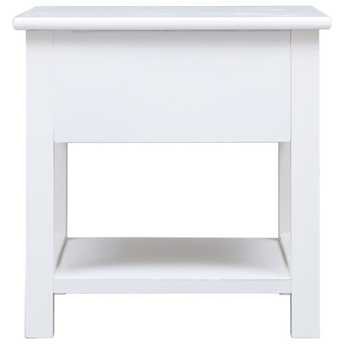 Table d'appoint Blanc 40x40x40 cm Bois de Paulownia – Image 4
