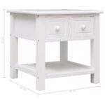 Table d'appoint Blanc 40x40x40 cm Bois de Paulownia – Image 7