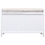 Banc d'entrée Blanc 70 x 33,5 x 45 cm Bois de Paulownia – Image 2