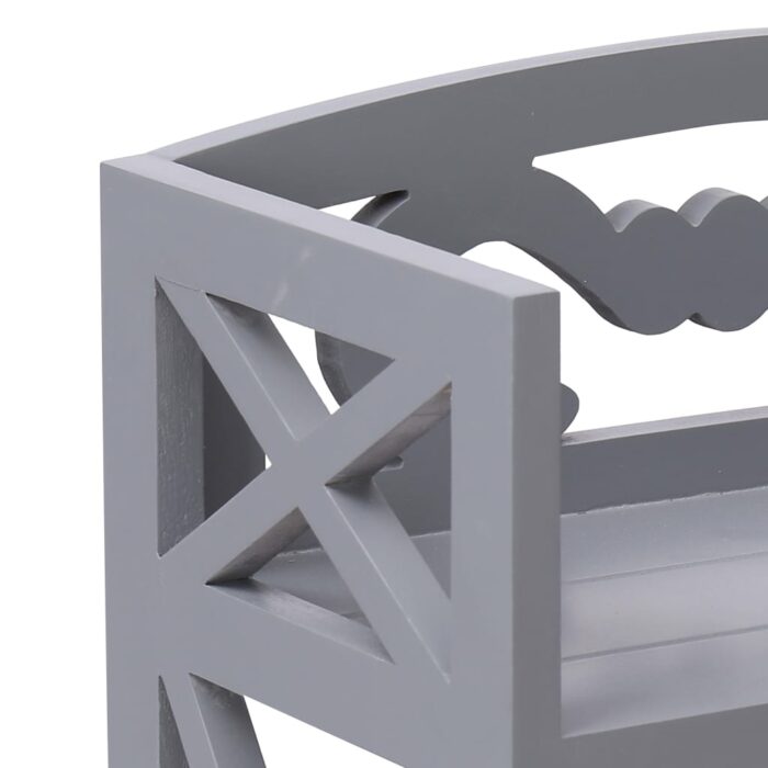 Armoire de salle de bain Gris 46x24x116 cm Bois de Paulownia – Image 5