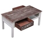 Table basse Marron 100x50x45 cm Bois – Image 4