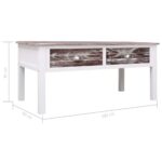 Table basse Marron 100x50x45 cm Bois – Image 7