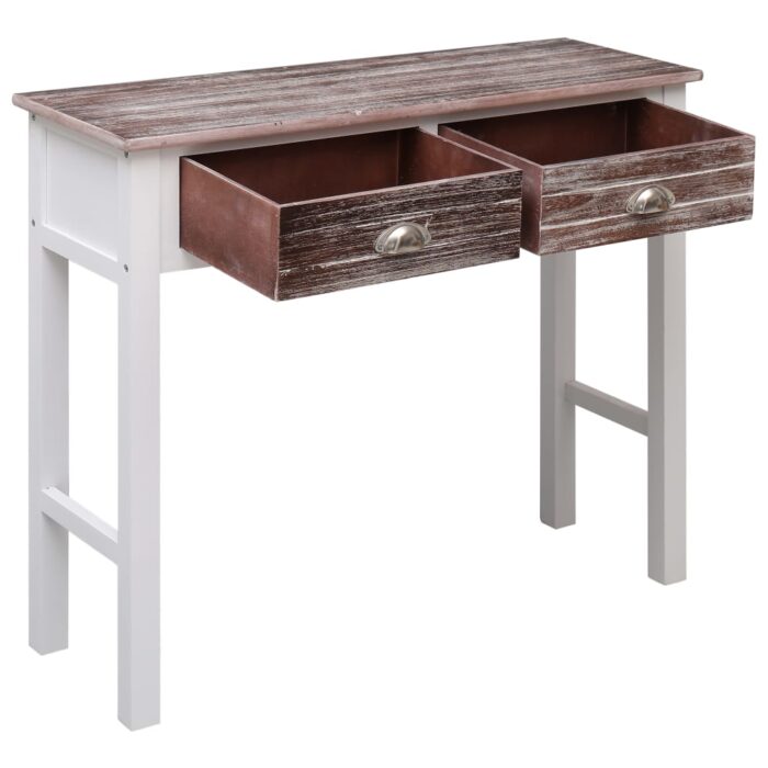 Table console Marron 90 x 30 x 77 cm Bois – Image 2