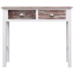 Table console Marron 90 x 30 x 77 cm Bois – Image 3