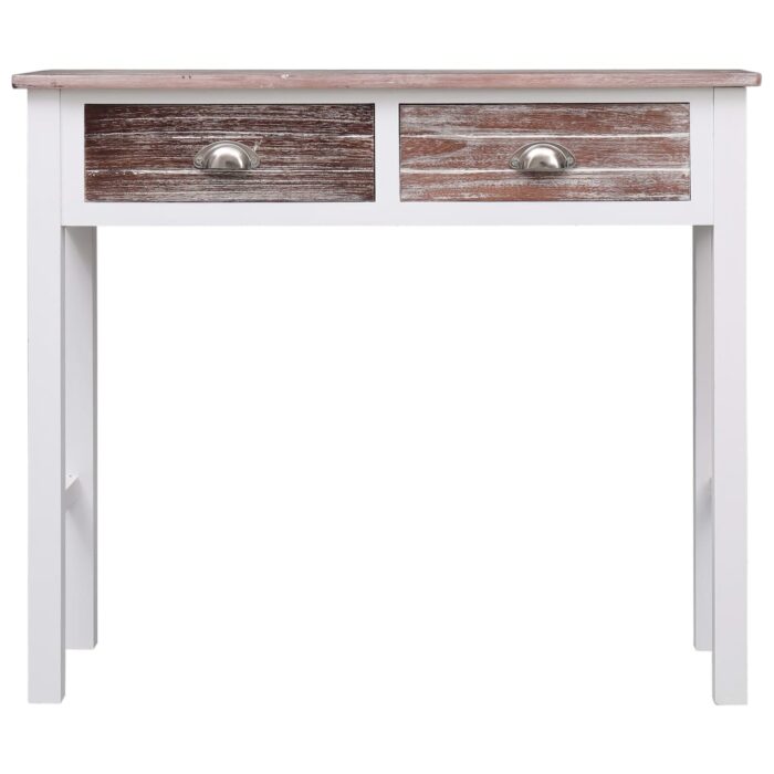 Table console Marron 90 x 30 x 77 cm Bois – Image 3
