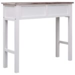 Table console Marron 90 x 30 x 77 cm Bois – Image 4