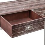 Table console Marron 90 x 30 x 77 cm Bois – Image 5