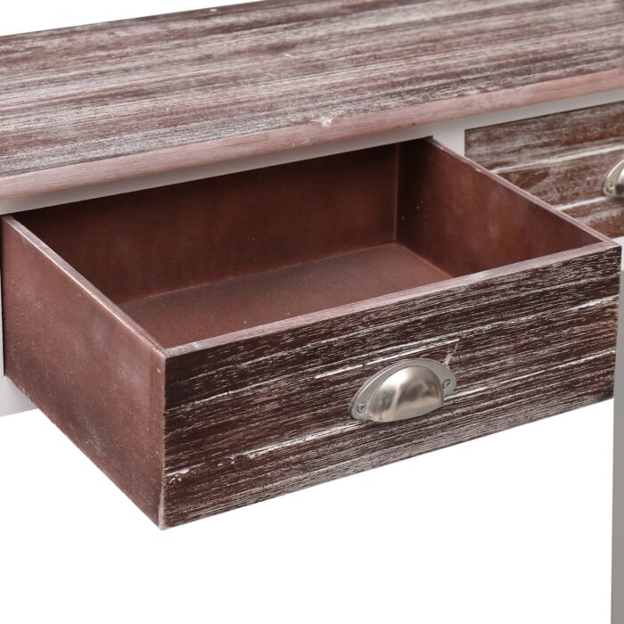 Table console Marron 90 x 30 x 77 cm Bois – Image 5