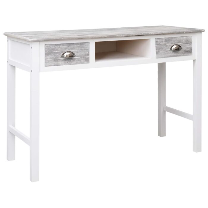 Bureau Gris 110x45x76 cm Bois – Image 1