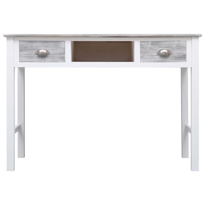 Bureau Gris 110x45x76 cm Bois – Image 3
