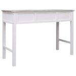 Bureau Gris 110x45x76 cm Bois – Image 4