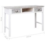Bureau Gris 110x45x76 cm Bois – Image 7