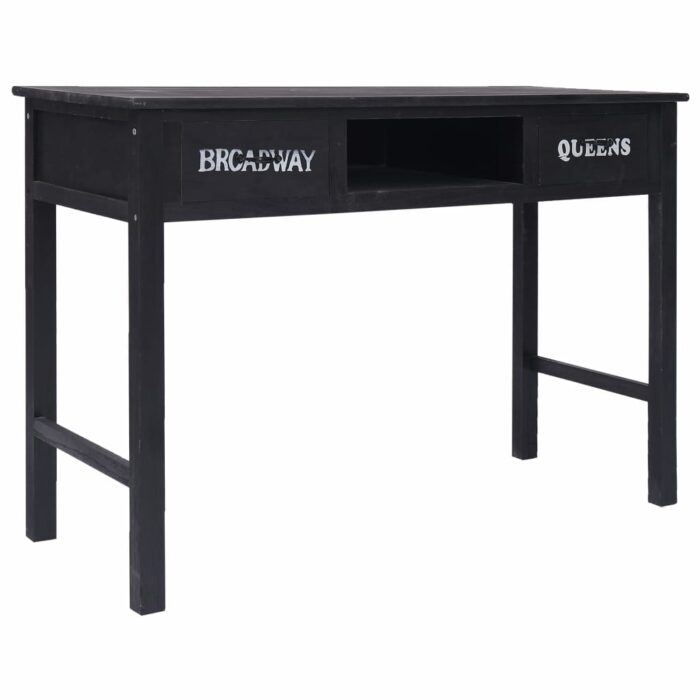 Table console Noir 110x45x76 cm Bois – Image 2